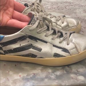 Authentic Silver/Blue Golden Goose Sneakers